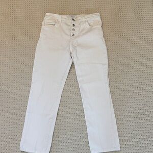 Current/Elliott White Straight Leg Jeans